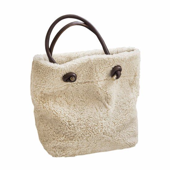 LOBERON Handtas Tarvin Beige Katoen Leer
