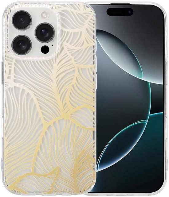 imoshion Hoesje - Geschikt voor Apple iPhone 16 Pro - Golden Leaves Transparant