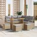 Prolenta Maison Exclusive - Tuinset met 9 delen, beige, van polyrotan