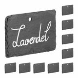 Relaxdays plantenlabels, leisteen, set van 10, hangende plantenbordjes, moestuin bordjes, plantenetiket tuin, antraciet