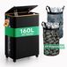 Bamboe frame 160 liter 2 vakken vuilnisbak recycleerbak met deksel