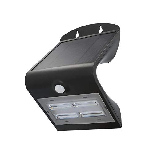 Unitec Led-wandlamp op zonne-energie met bewegingsmelder - 3,2W - Zwart