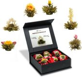 Creano Theebloemem Mix 6 stuks ErblühTee "Witte Thee" Magneetbox met Zilveren Reliëf