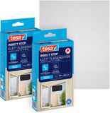 tesa INSECT STOP H&L Fly Screen for Window - hor met klittenband, op maat snijden, zonder boren, antraciet - 2x 150 x 180 cm