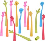 Stylos - Lot de 14 - Forme cartoon - Caoutchouc fantaisie - Stylos flexibles - Stylos gestuels pour étudiants