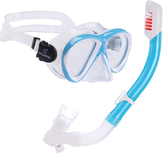Atlantis Waikiki Combo - Snorkelset - Duikbril - Snorkel - Kinderen - Blauw/Wit