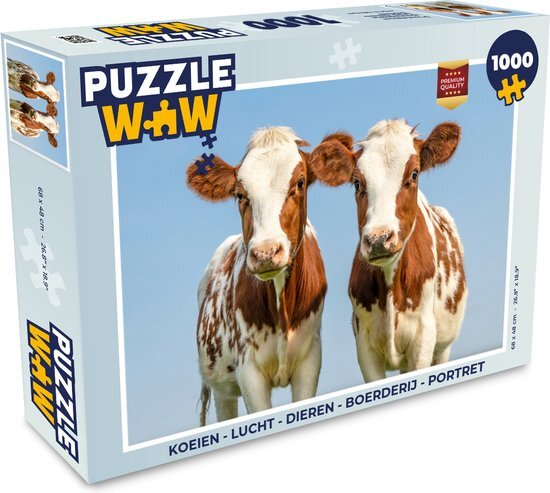 MuchoWow Puzzel Koeien - Lucht - Dieren - Boerderij - Portret - Legpuzzel - Puzzel 500 stukjes - Sinterklaas cadeautjes - Sinterklaas voor grote kinderen