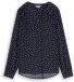 Tom Tailor - Blouse van viscose - Maat 38 - navy white small dot design
