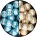 Decoris Kerstballen 24x st - mix champagne/ijsblauw - 6 cm - kunststof - kerstversiering