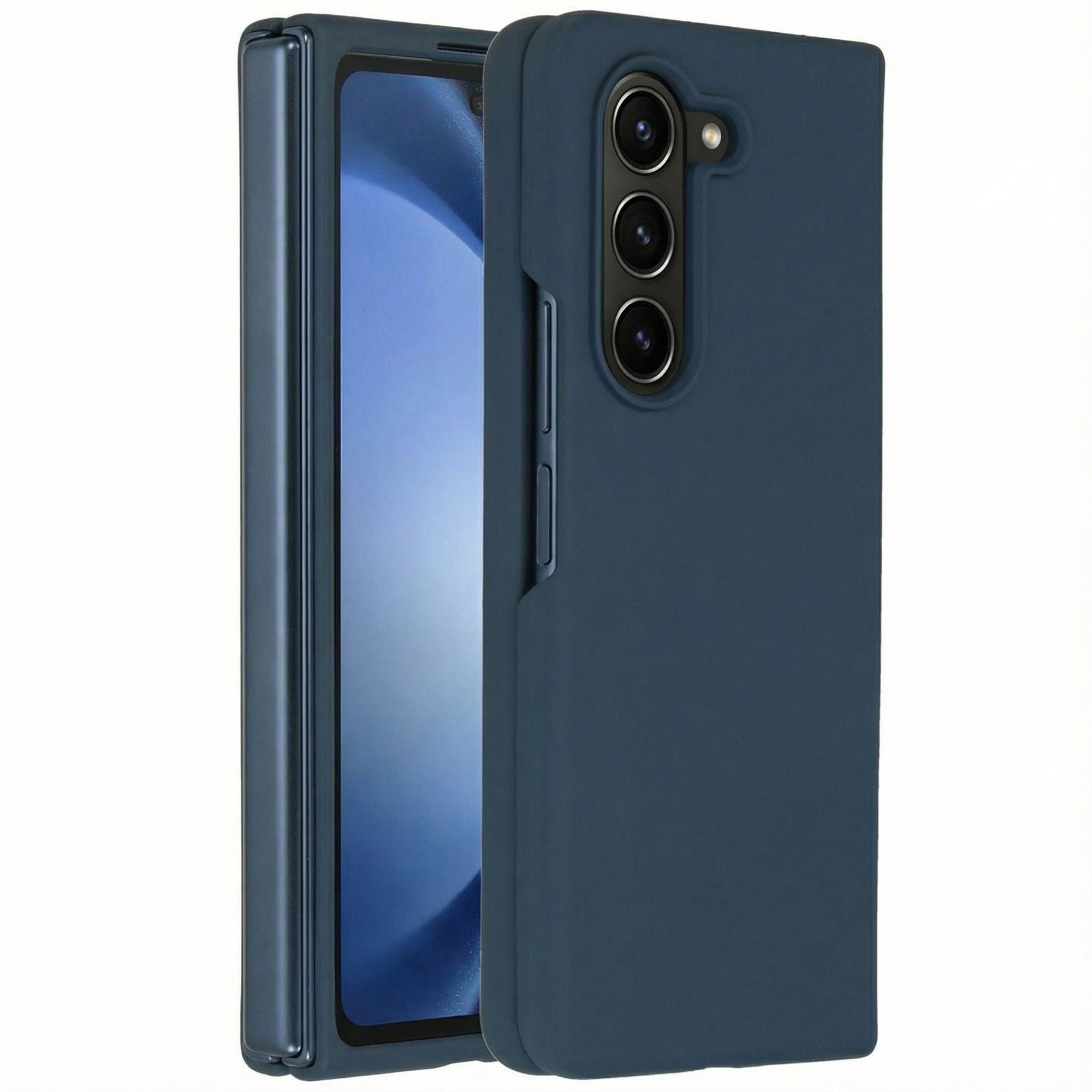 Accezz Liquid Silicone Backcover Samsung Galaxy Z Fold 5 - Donkerblauw