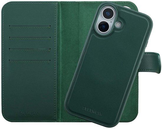 Selencia Hoesje - Geschikt voor Apple iPhone 17 - Olyn Uitneembare Bookcase geschikt voor MagSafe - Groen
