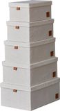 Store It Luxe opbergdozen set beige - 5 stuks