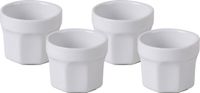 Urban Living kleine kommetjes/serveer schaaltjes - ivoor wit - keramiek - set 4x stuks - D5.5 cm