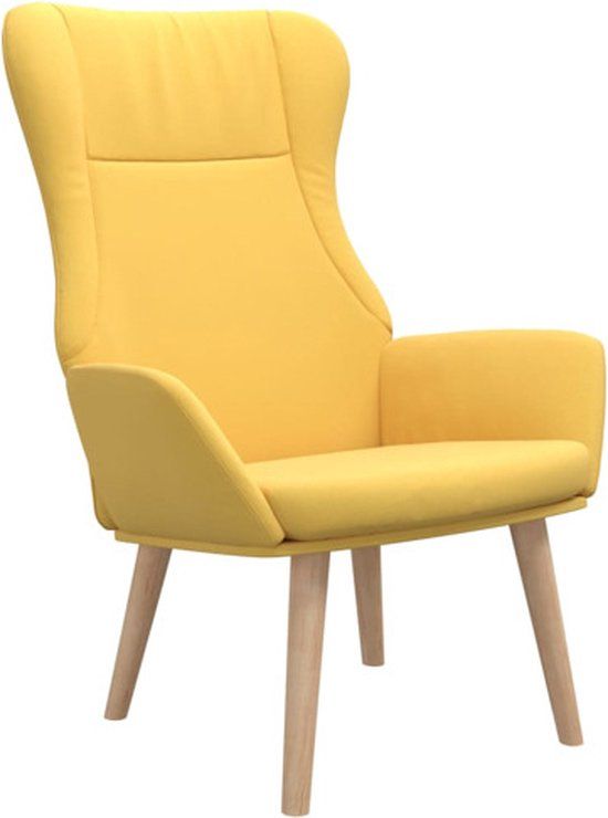 vidaXL Relaxstoel stof mosterdgeel