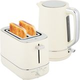 HOMCOM Ensemble bouilloire et grille-pain beige