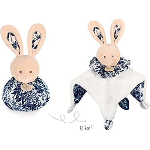 Doudou et Compagnie Knuffeldier haas - Knuffelbal - blauw - 25 cm - DC3936