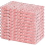 Lavea® Set van 10 washandjes 15x21 cm van 100% katoen badstof – Zacht & absorberend – Ideaal voor thuis, hotel, spa en baby – Pastelroze