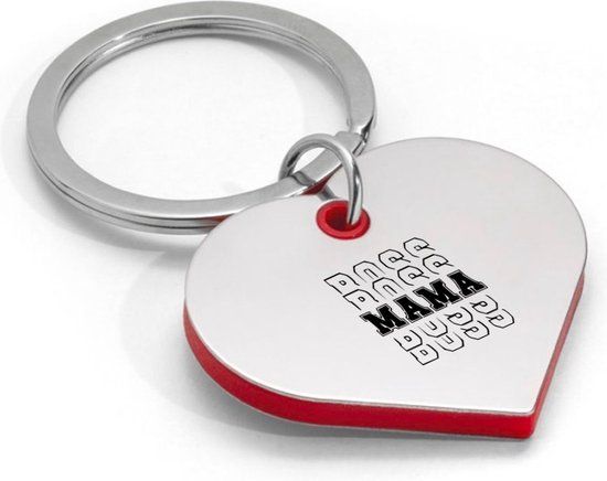 Akyol - Mama Boss Hartvorm Sleutelhanger - Zilver - Cadeau Mama