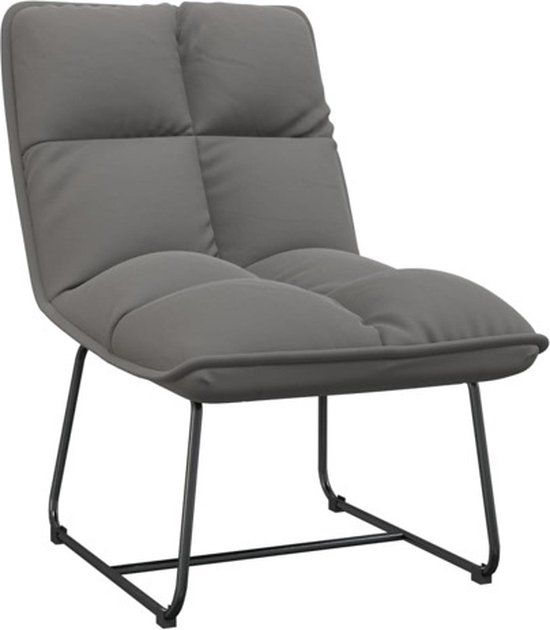 vidaXL Loungestoel met metalen frame fluweel lichtgrijs