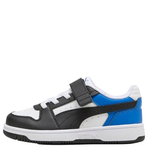 PUMA Rebound Slam Lo AC PS Kinderen Unisex Schoenmaat 33 Wit/Zwart/Blauw