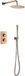 BES LED Inbouw Thermostatische Regendoucheset - Leoni - Regendouchekop 25 cm - Geborsteld Koper - Geanodiseerd