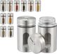 Merkloos Relaxdays kruidenpotjes rvs - set van 12 - 80 ml - met strooideksel