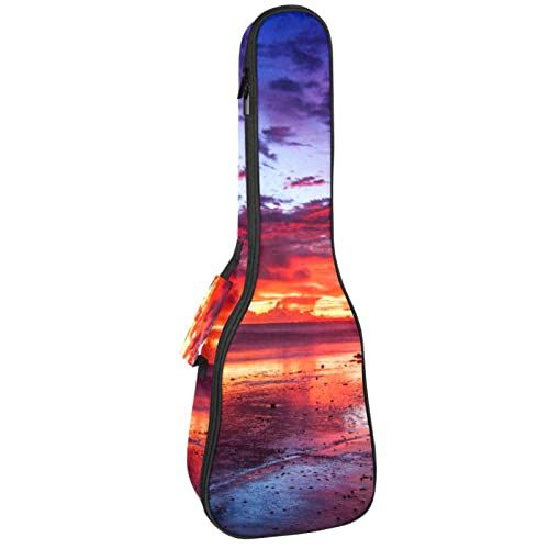 Mersov Tenor Ukulele Gigbag Waterdichte Ukelele Case Gewatteerde Rugzak, Zonsondergang