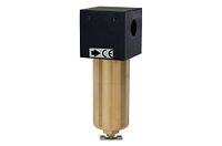 Filter RIEGLER Hogedrukfilter tot 60 bar, met handmatig afvoerventiel G 1, 40 μm, messing houder
