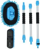 Protecton Auto Set de brosses de lavage - 5 pièces - Brosse de lavage et serpillière en chenille - Manche en 3 parties - Longueur maximale 130 cm - Raccord Gardena