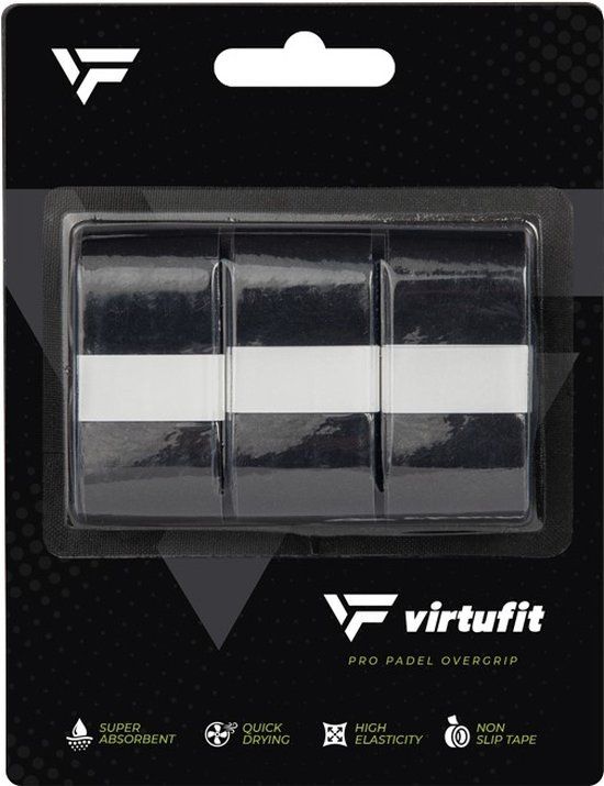 VirtuFit Pro Padel Overgrip - Zwart - 3 stuks