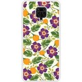 Redmi Bedrukt siliconen hoesje compatibel met Redmi Note 9 Pro Fleurs Violettes