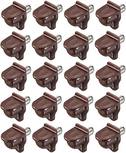 cyclingcolors 20 x plankhouders - 5 mm - bruin - kunststof + staal - meubelrek