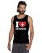 Bellatio Decorations Shoppartners Bv Zwart I love Zwitserland supporter singlet shirt/ tanktop heren - Zwitsers shirt heren XXL