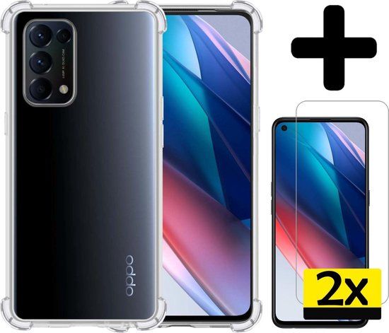 Shockproof Case for OPPO Find X3 Lite - Transparent Silicone Cover with Screen Protector