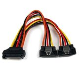 StarTech.com 15 cm vastklikkende SATA voeding-Y-splitterkabeladapter - M/F