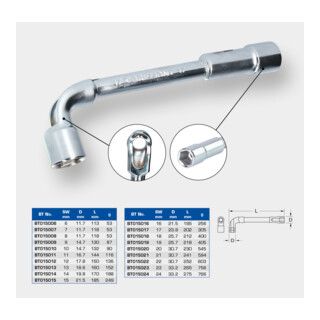 Brilliant Tools Dubbele steeksleutel, gebogen, 6 mm