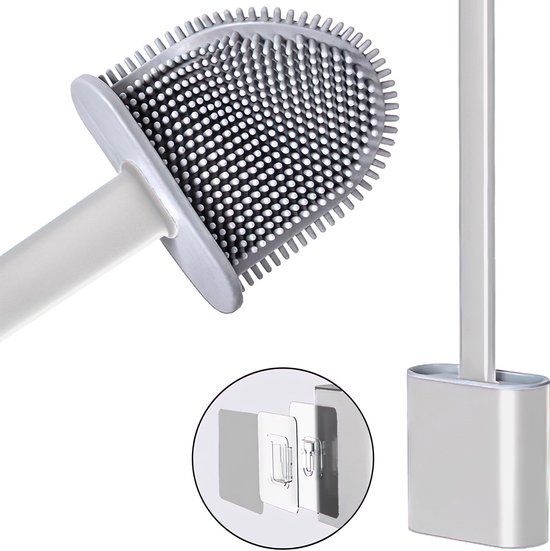 Roegaarden WC Borstel met Houder - Siliconen - Vrijstaand En Hangend - Wit