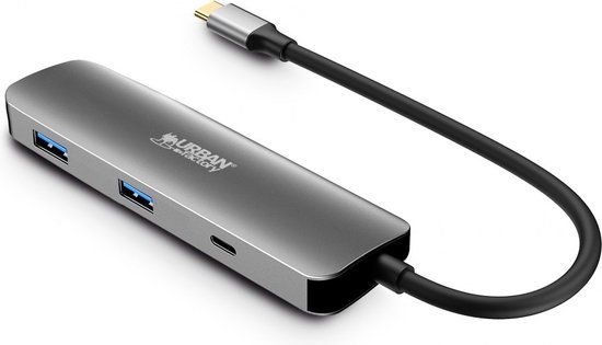 Urban Factory MHC40UF laptop dock & poortreplicator Bedraad USB 3.2 Gen 1 (3.1 Gen 1) Type-C Grijs
