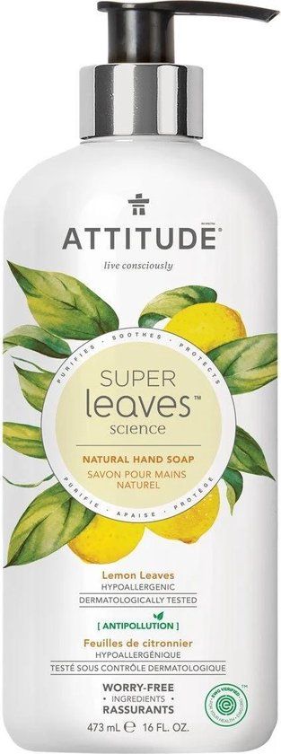 Attitude Natuurlijke Handzeep - Lemon Leaves 473ml