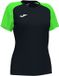 Joma Sportshirt Dames Academy IV Zwart/Fluorescerend Groen Polyester Korte Mouw Effen