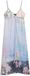 Desigual Lange jurk voor dames blauw gebloemd mouwloos V-hals Lyocell L