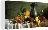 OneMillionCanvasses Canvas Schilderij 160x80 cm - Rustiek Stilleven - Multicolor