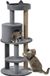 PawHut Chat poteau griffoir Bois 48x48x104cm Gris