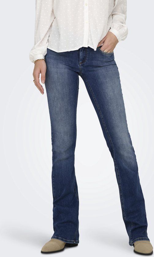 ONLY - ONLBLUSH LW FLARED DNM REA1303 NOOS - Dames - Jeans - Blauw - Flared - Low Waist - 2024 Herfst/Winter