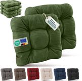Beautissu Set van 6 Premium Stoelkussen 40x40 cm Donkergroen