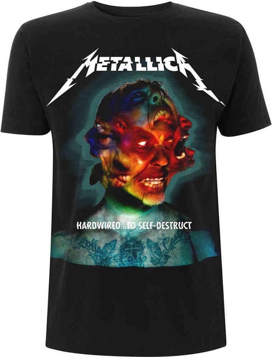 Rocks-Off Metallica Heren Tshirt -XL- Hardwired Album Cover Zwart