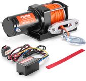 VEVOR Elektrische Lier, Trekkracht 3500 Lb, 12V Dc Atv-Lier met φ3/16 Inch X 39 Ft 12-Strengs Synthetisch Touw, Aluminium Kabelgeleider, Bedrade Afstandsbediening, IP55 Waterdicht voor Het Slepen Van ATV-Boten