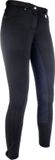 HKM Rijbroek -Comfort fit- 3/4 Alos zit Kledingmaat 134 Zwart/Zwart Katoen Kinderen Vrouwen Paard