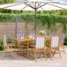 Maison Exclusive - Ensemble de jardin pour 7 personnes, composé de : table et 6 chaises, avec revêtement en tissu et cadre en bois massif, en bleu et blanc
