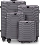 Wings Peafowl Collectie Set de valises Gris foncé ABS+ 4 pièces
